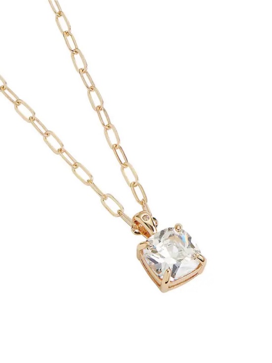 Park Lane Jewelry - Park Lane Veil Gold-Tone Necklace with Clear Cushion Pendant